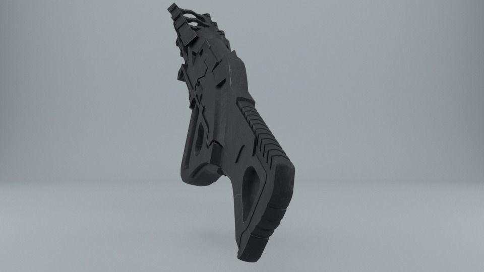 Plasma Gun Low-poly 3D model_5