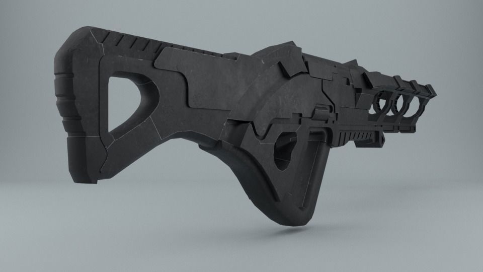 Plasma Gun Low-poly 3D model_1