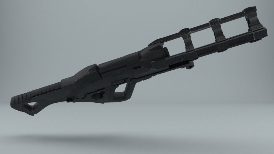 Plasma Gun Low-poly 3D model_6