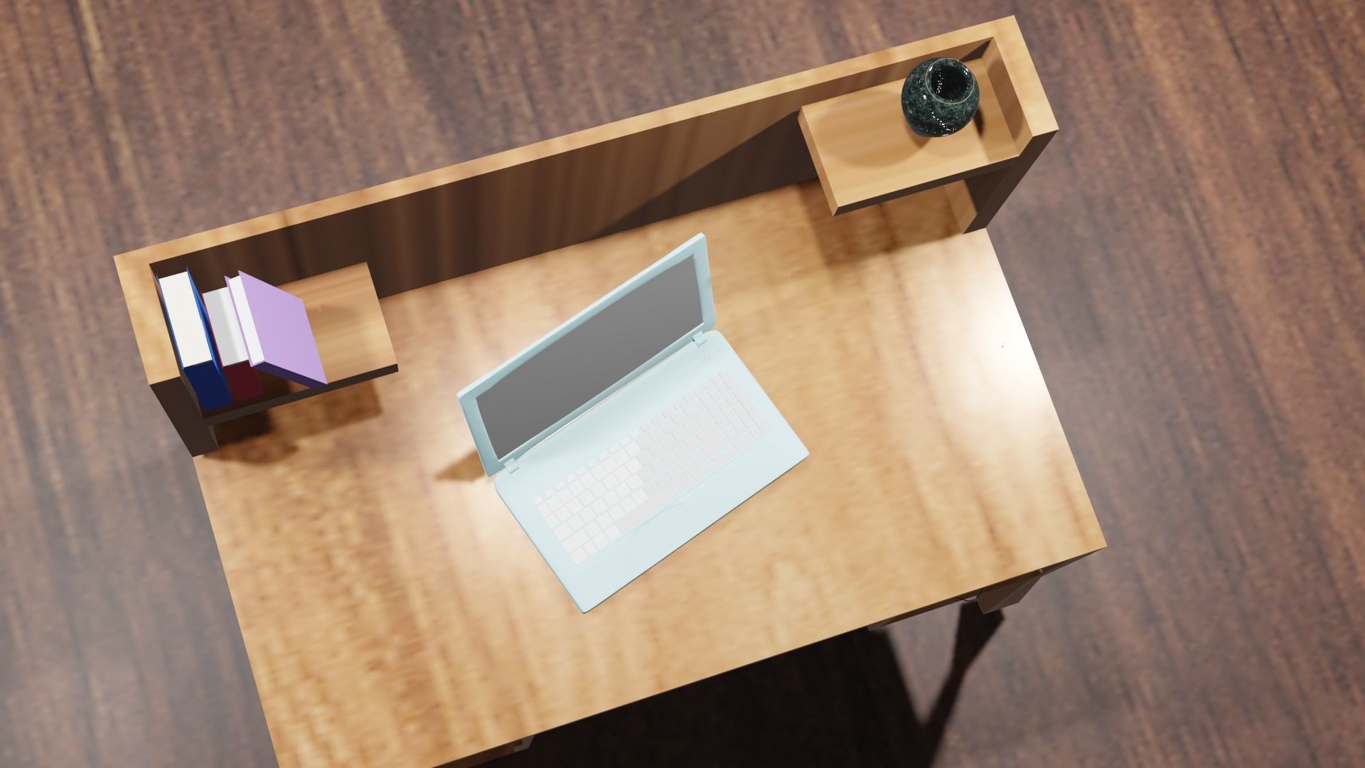 Low poly Computer table model Low-poly 3D model_3