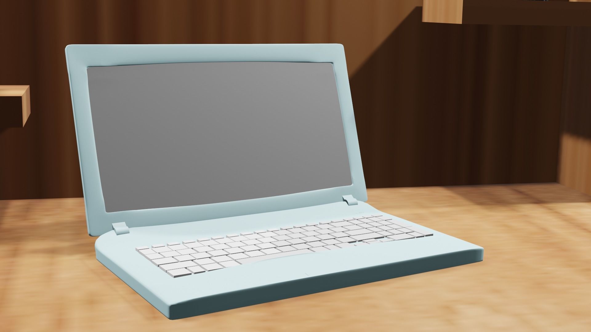 Low poly Computer table model Low-poly 3D model_4