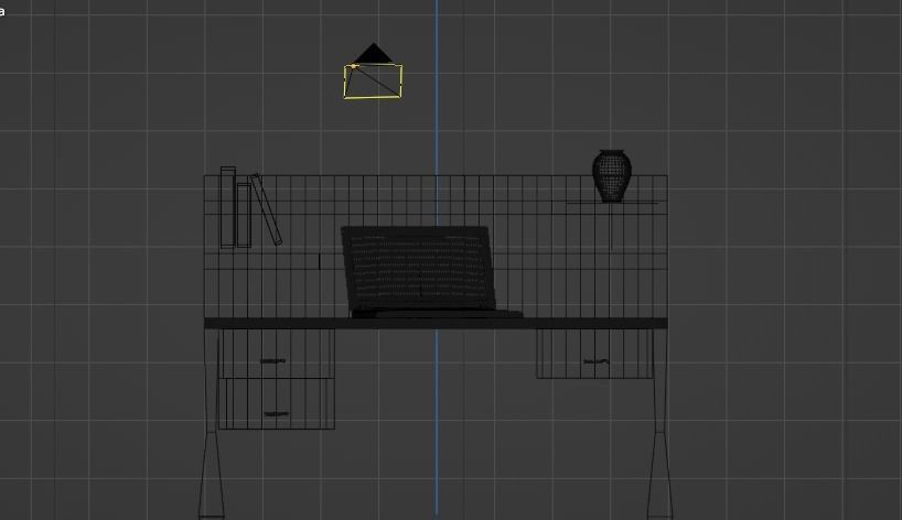 Low poly Computer table model Low-poly 3D model_5