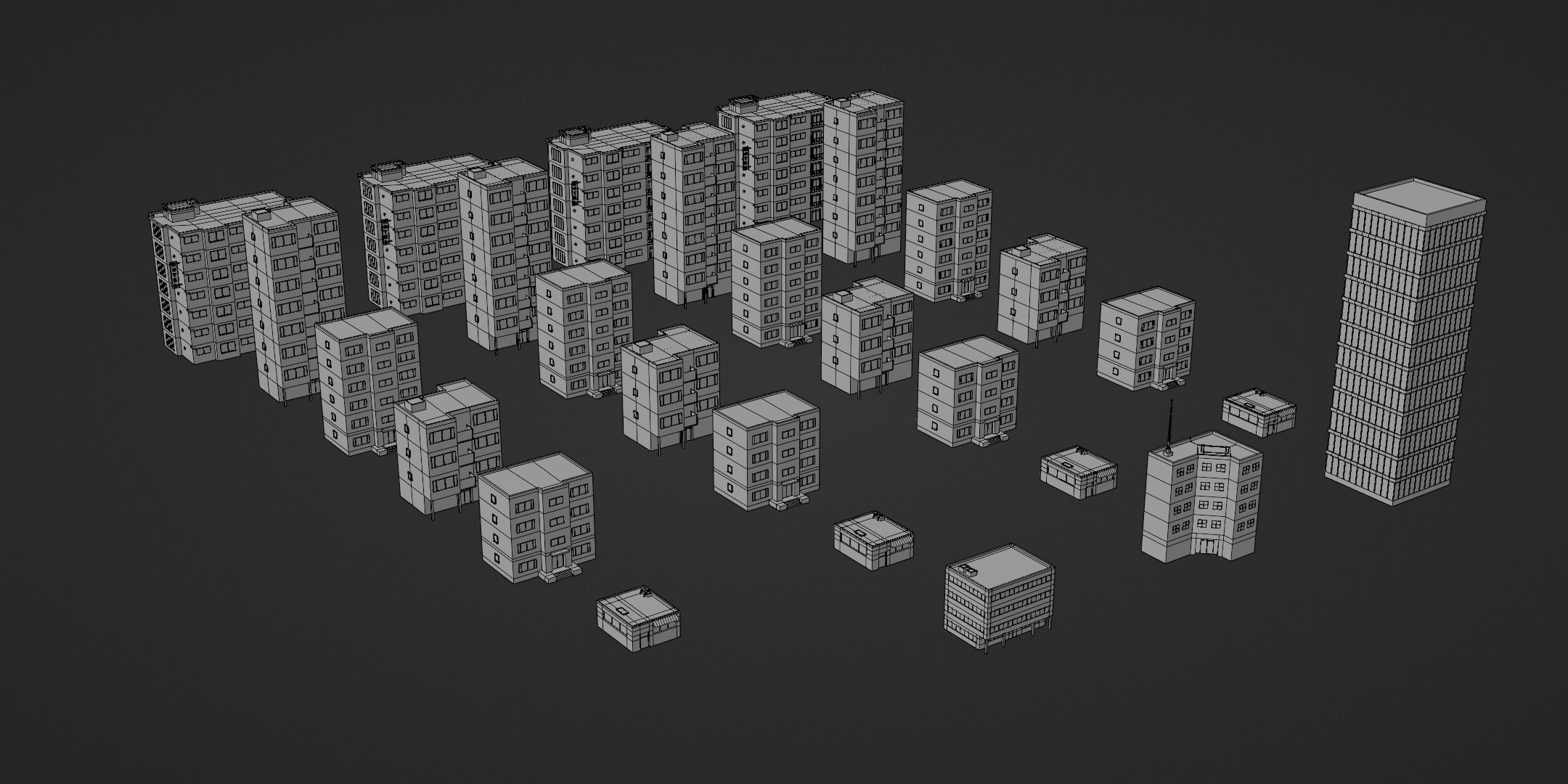 Low Poly Building Pack Low-poly 3D model_11