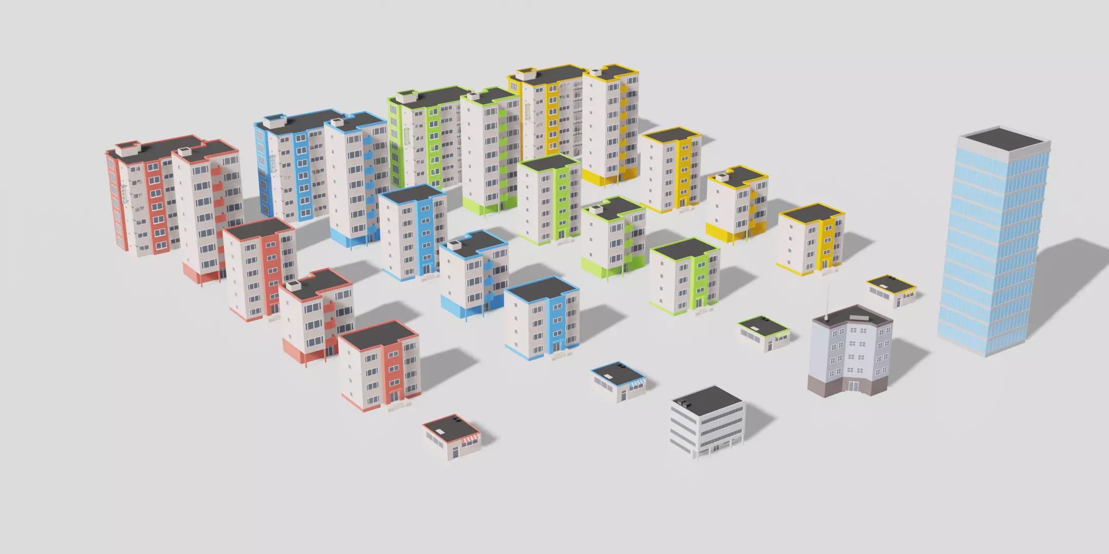 Low Poly Building Pack Low-poly 3D model_0