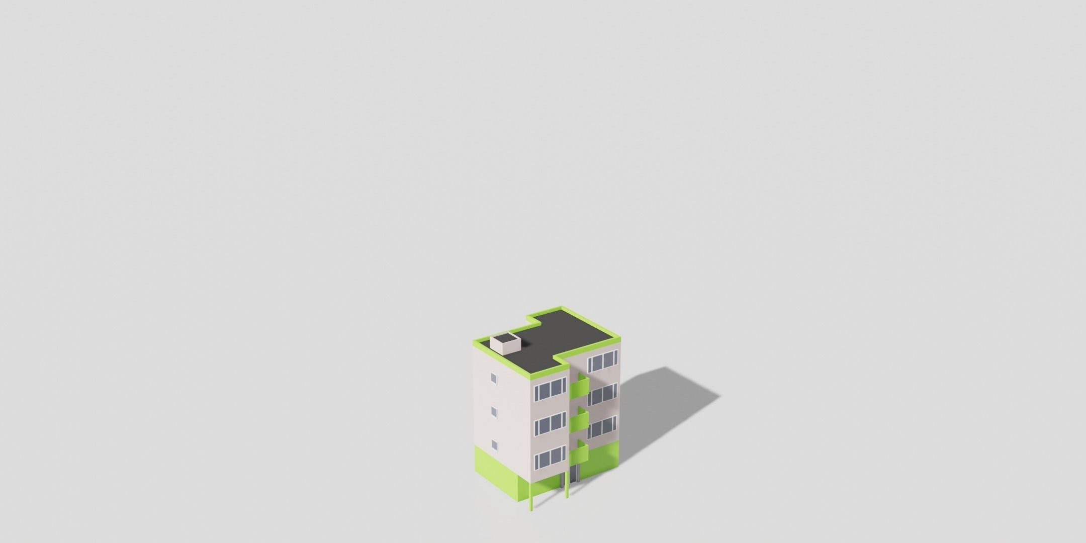 Low Poly Building Pack Low-poly 3D model_6