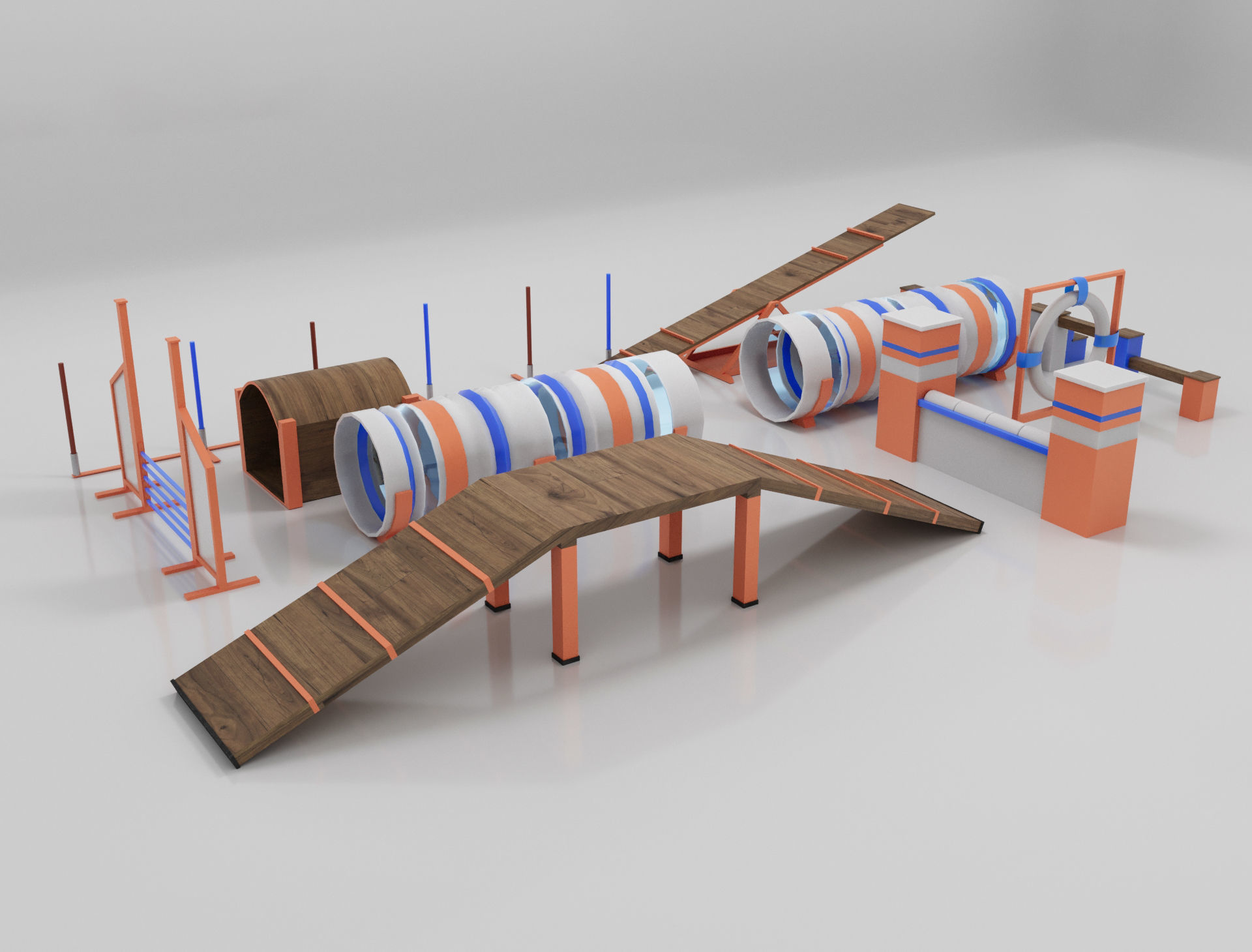Dog Agility Equipment 3D model_4