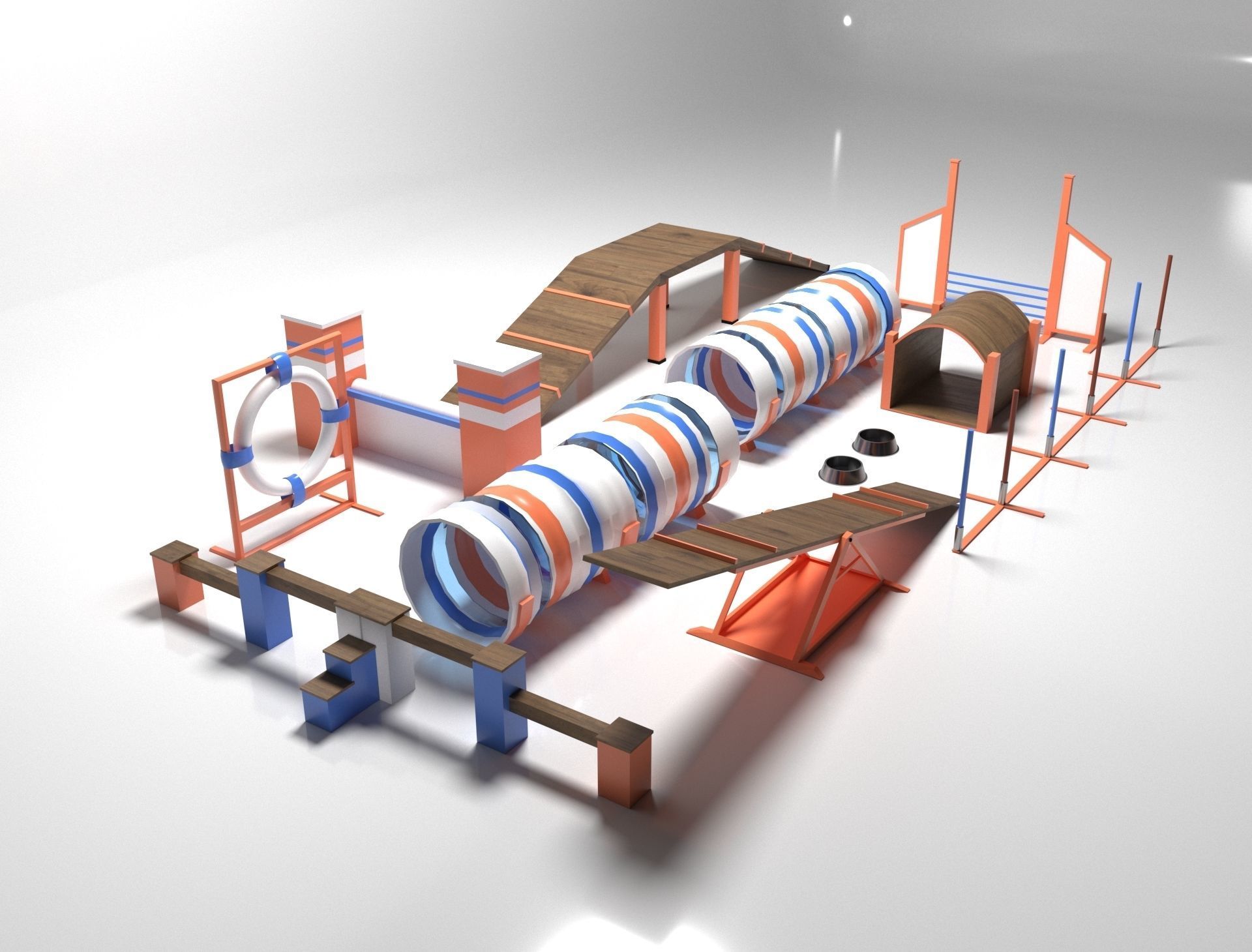Dog Agility Equipment 3D model_5