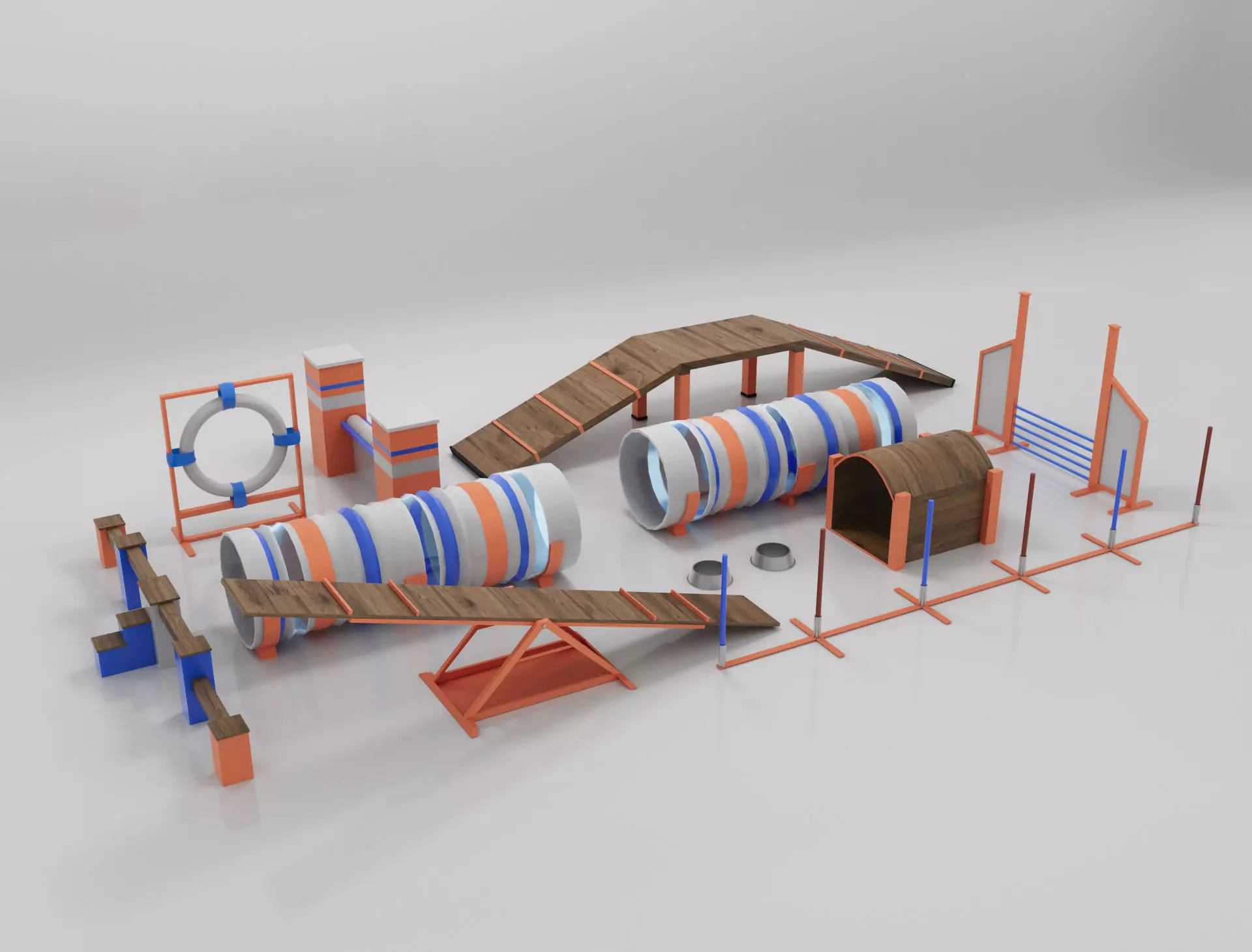 Dog Agility Equipment 3D model_0
