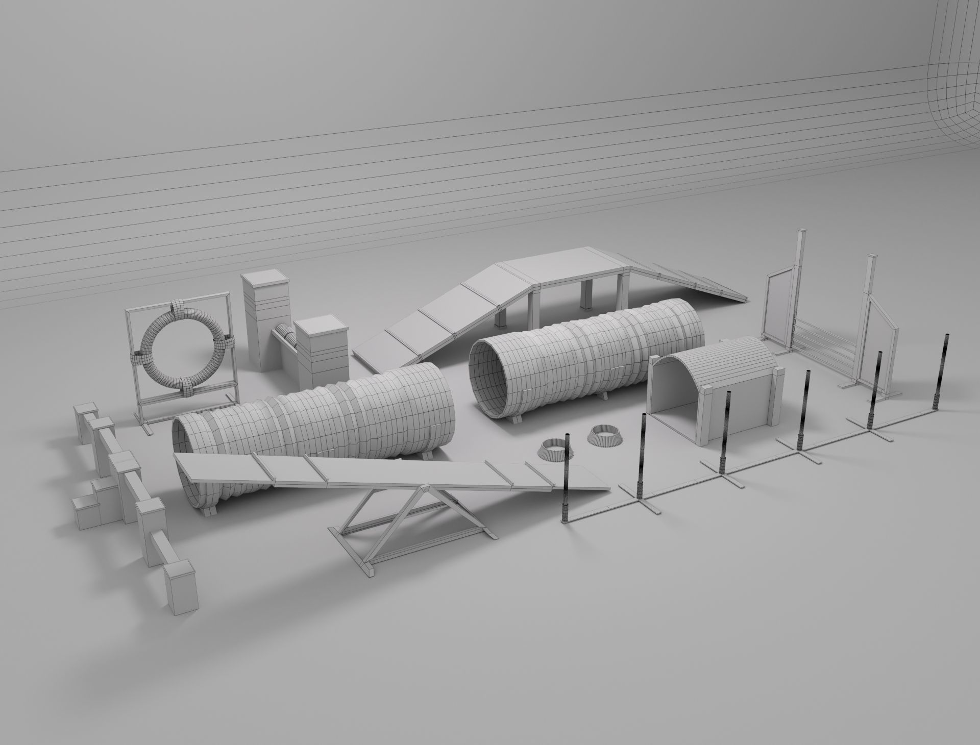 Dog Agility Equipment 3D model_6