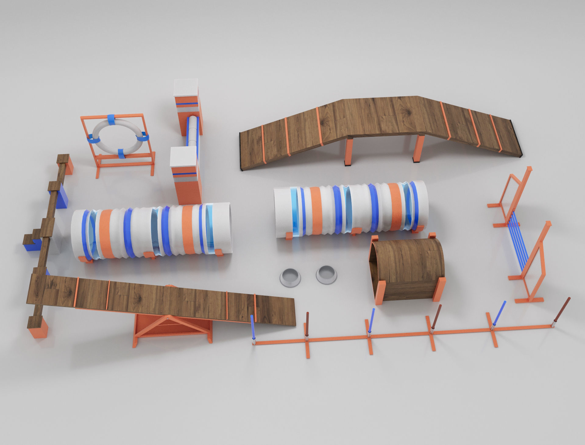 Dog Agility Equipment 3D model_3