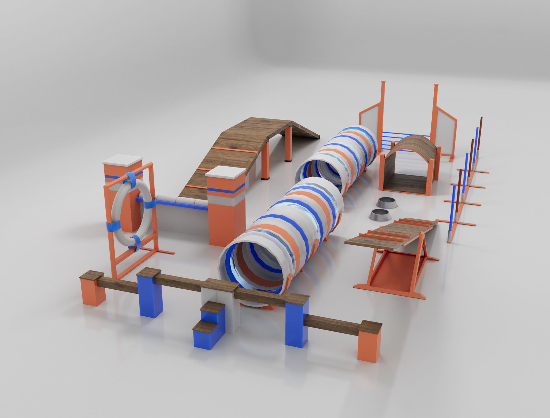 Dog Agility Equipment 3D model_1