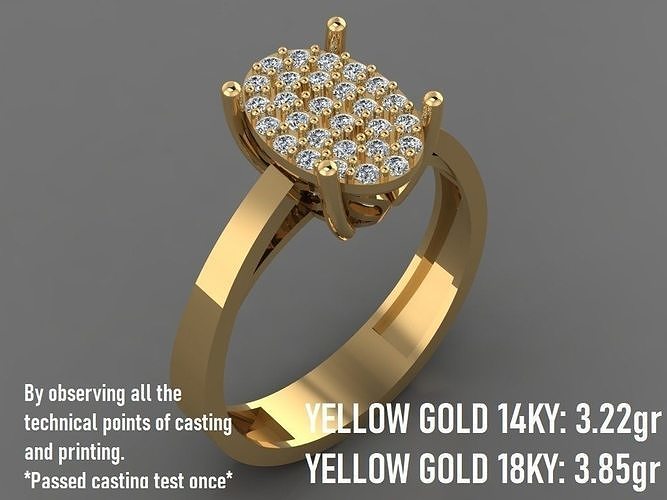 Womens Ring With Round Stones 11 - 3D print model