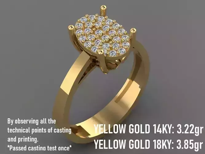 Womens Ring With Round Stones 11 -