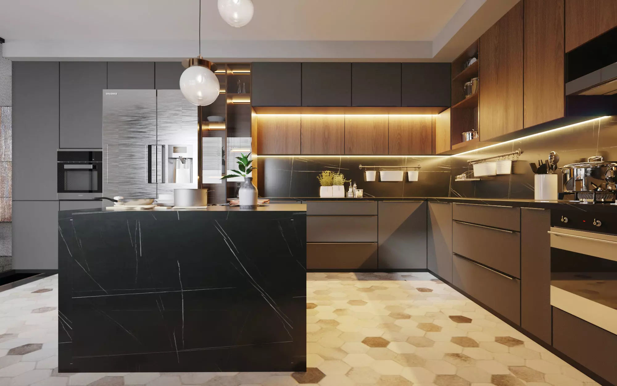 Luxury Modern Kitchen Design 3D model