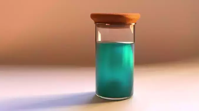 Flask with chemical substance 3D model