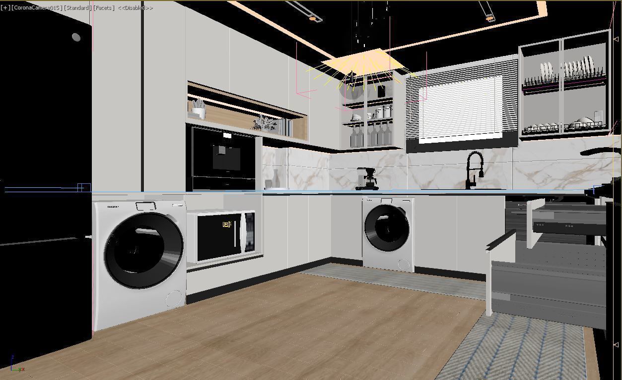 Modern Kitchen design  3D model_3