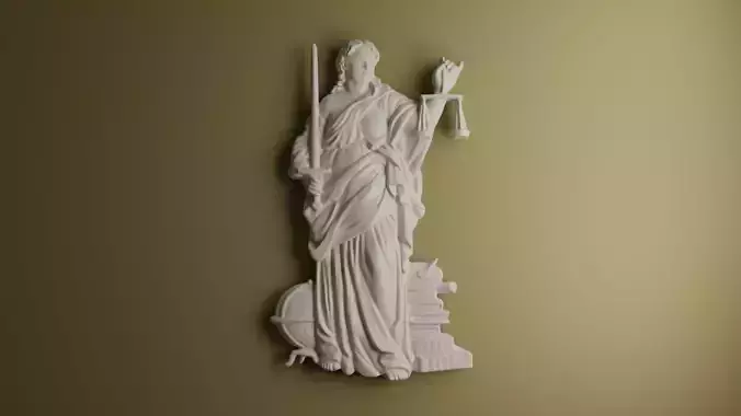 Lady Justice Bas Relief 3D print model