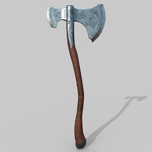 Viking steel ax Low-poly 3D model