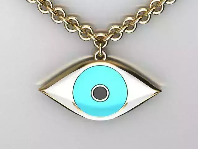 enamel eye pendant