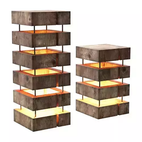 Wooden lamp Art History 3D model