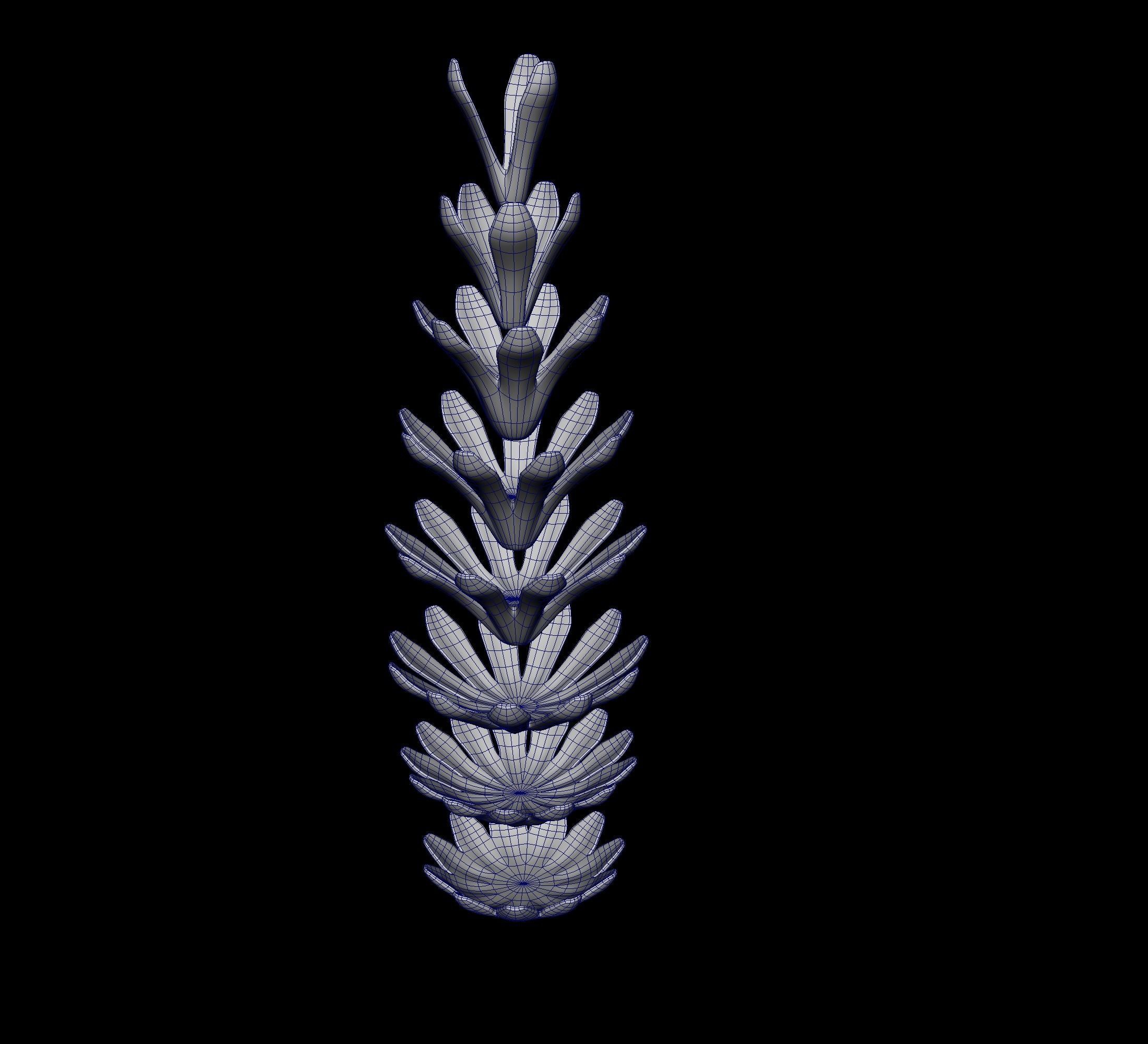 Pine cone Low-poly 3D model_4