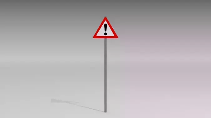 Warning sign 3D model