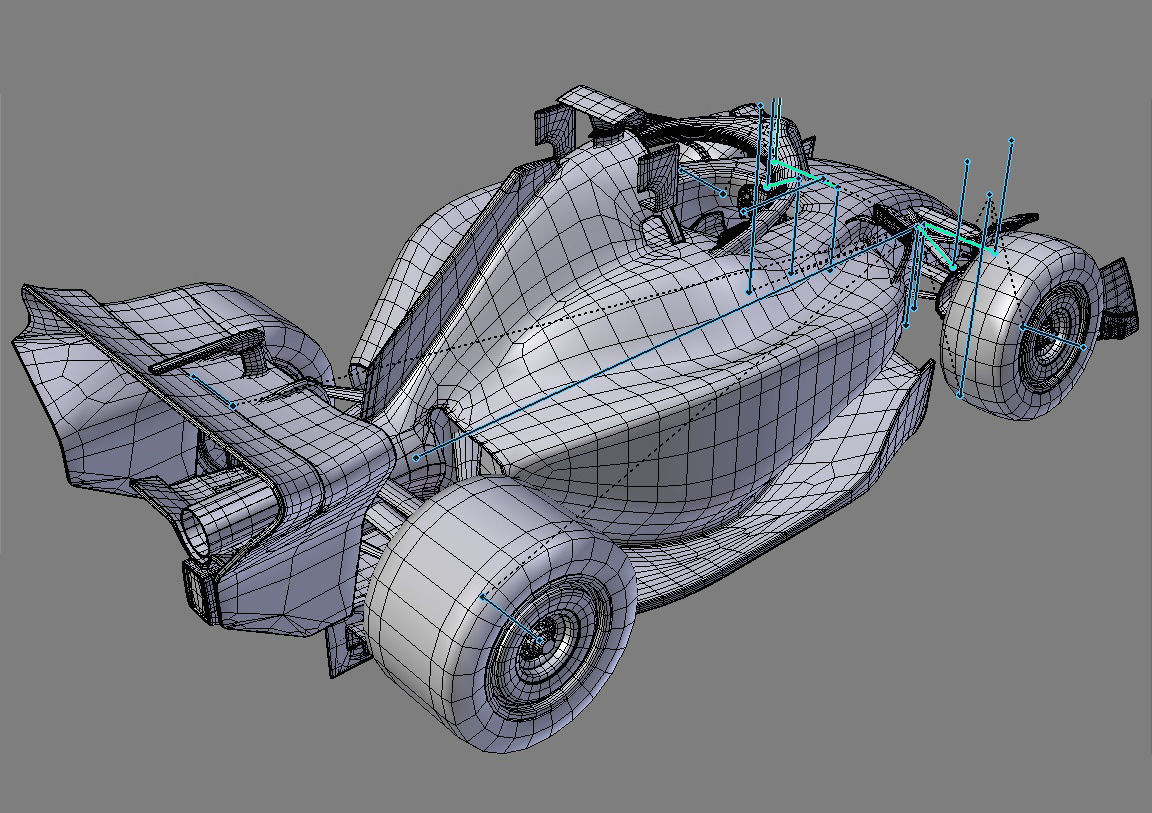 Cartoon Rigged Aston Martin AMR23 Low-poly 3D model_8