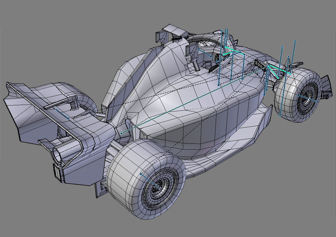 Cartoon Rigged Aston Martin AMR23 Low-poly 3D model_9