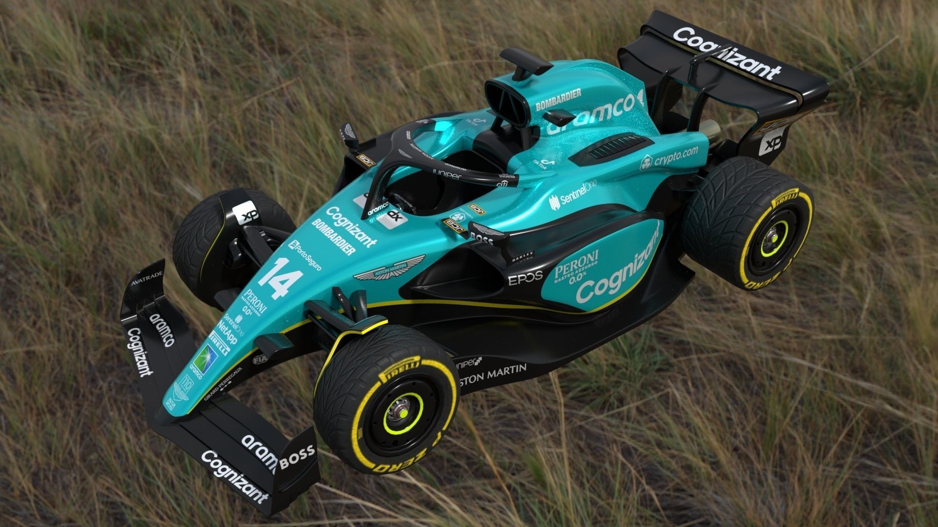 Cartoon Rigged Aston Martin AMR23 Low-poly 3D model_3