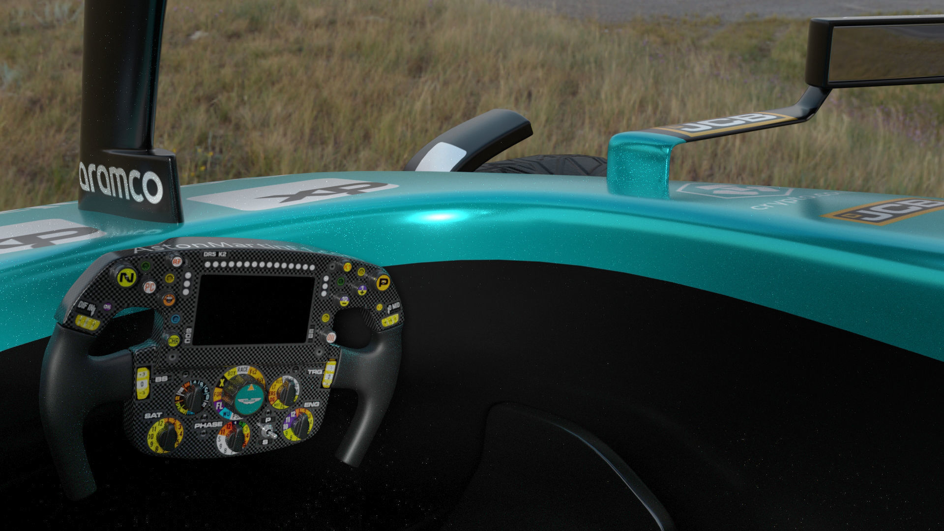 Cartoon Rigged Aston Martin AMR23 Low-poly 3D model_5