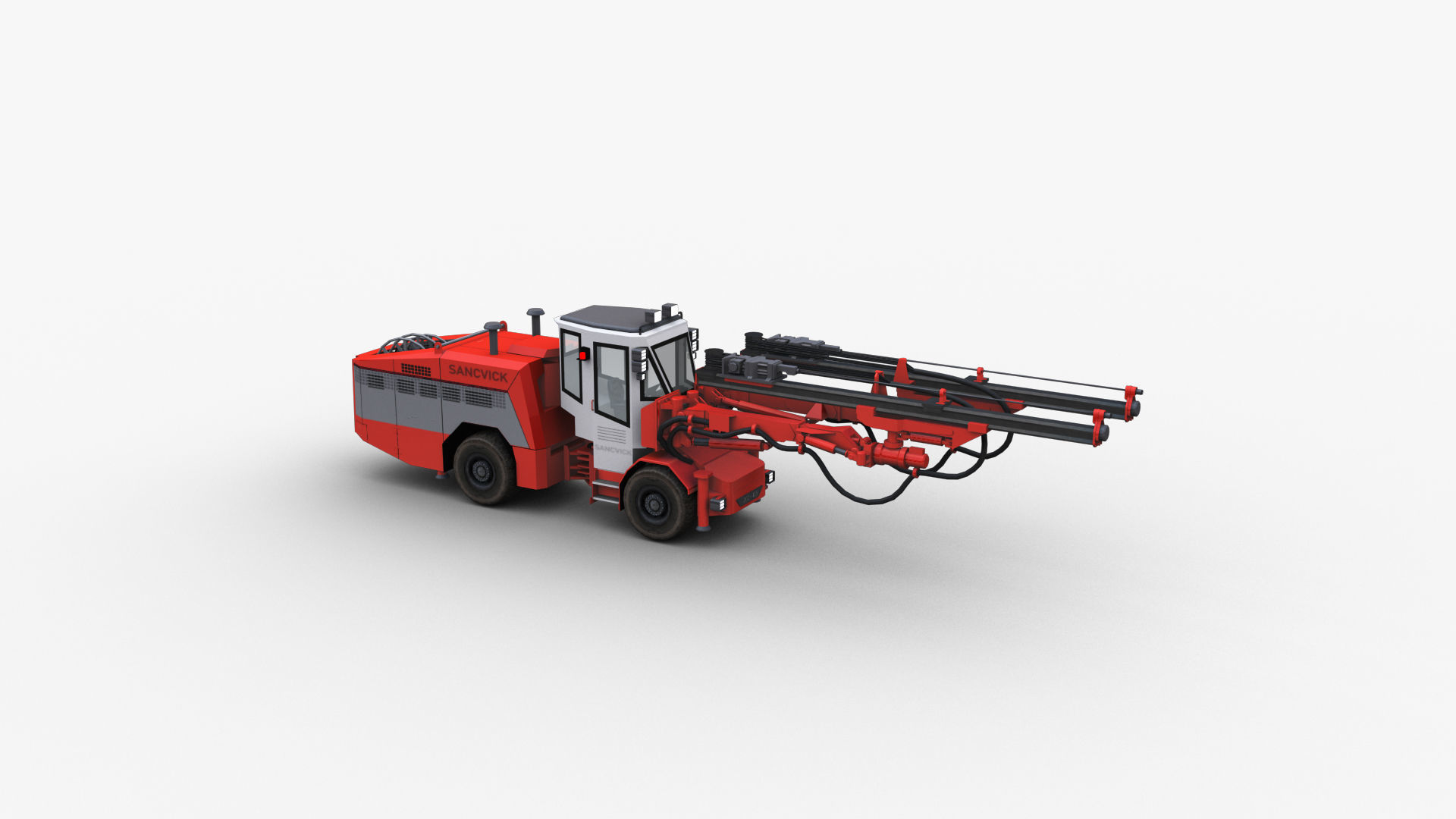 Sandvik Drill Rig Underground Low-poly 3D model_5
