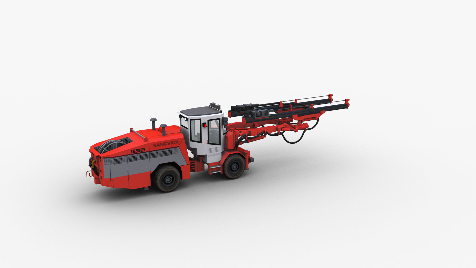 Sandvik Drill Rig Underground Low-poly 3D model_7