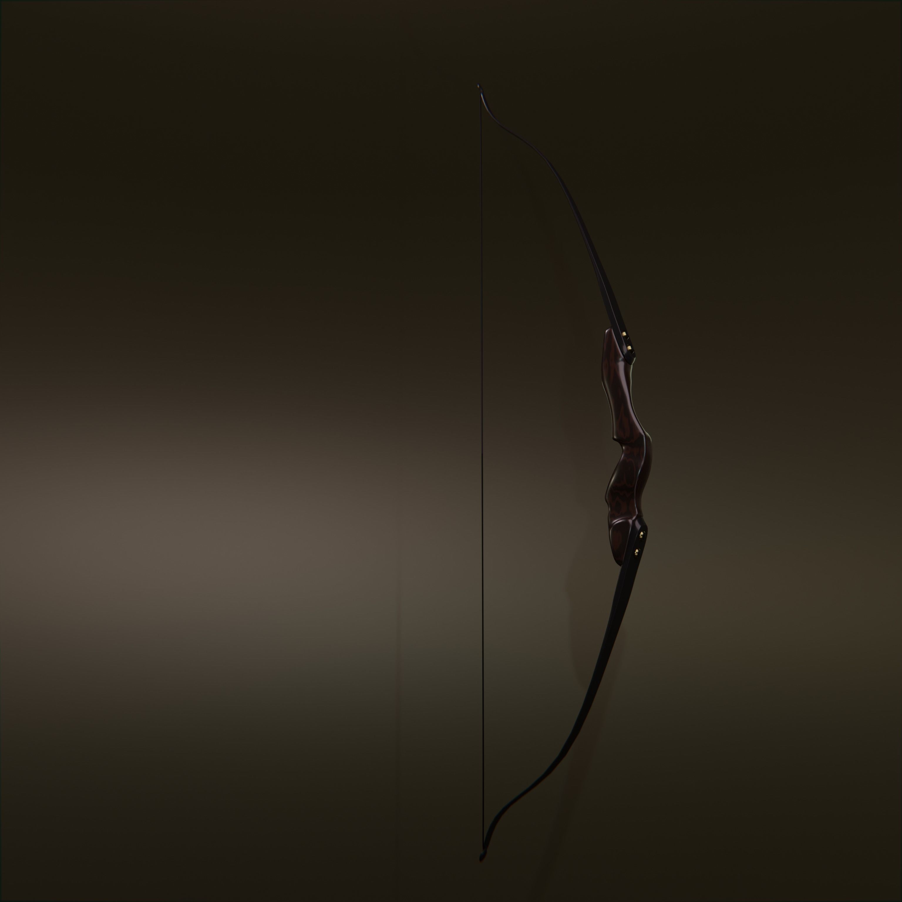 Recurve bow 3D model_2