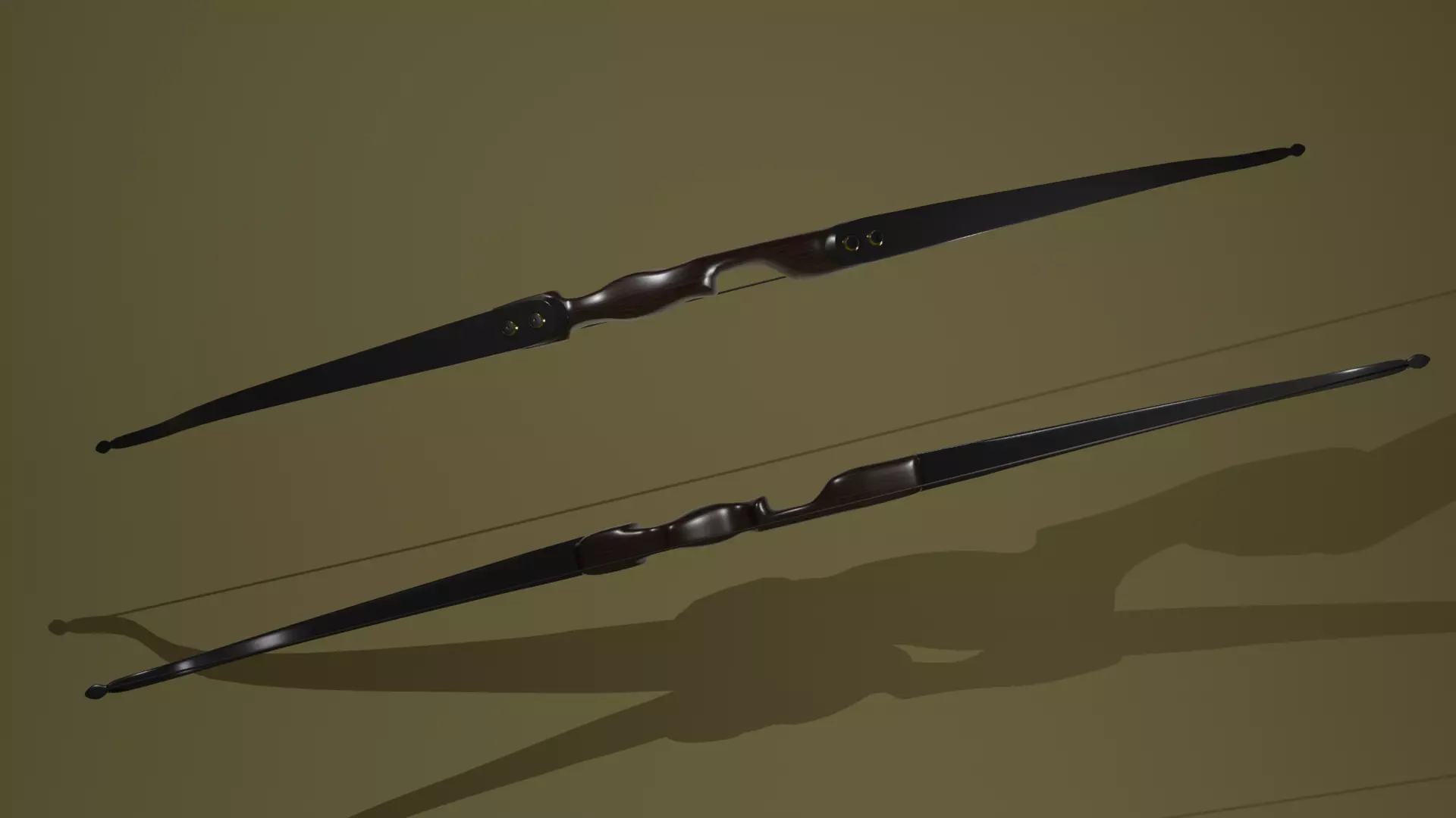 Recurve bow 3D model_0