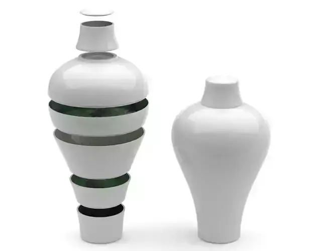 Ming vase - Ibride - stackable tableware 3D model