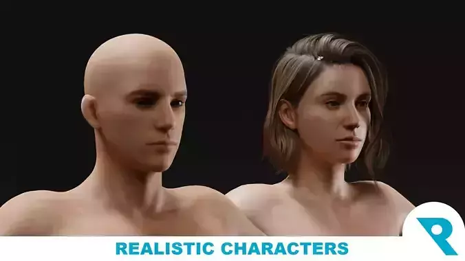 Realistic Characters - Kaylin and Sarah Low-poly 3D model