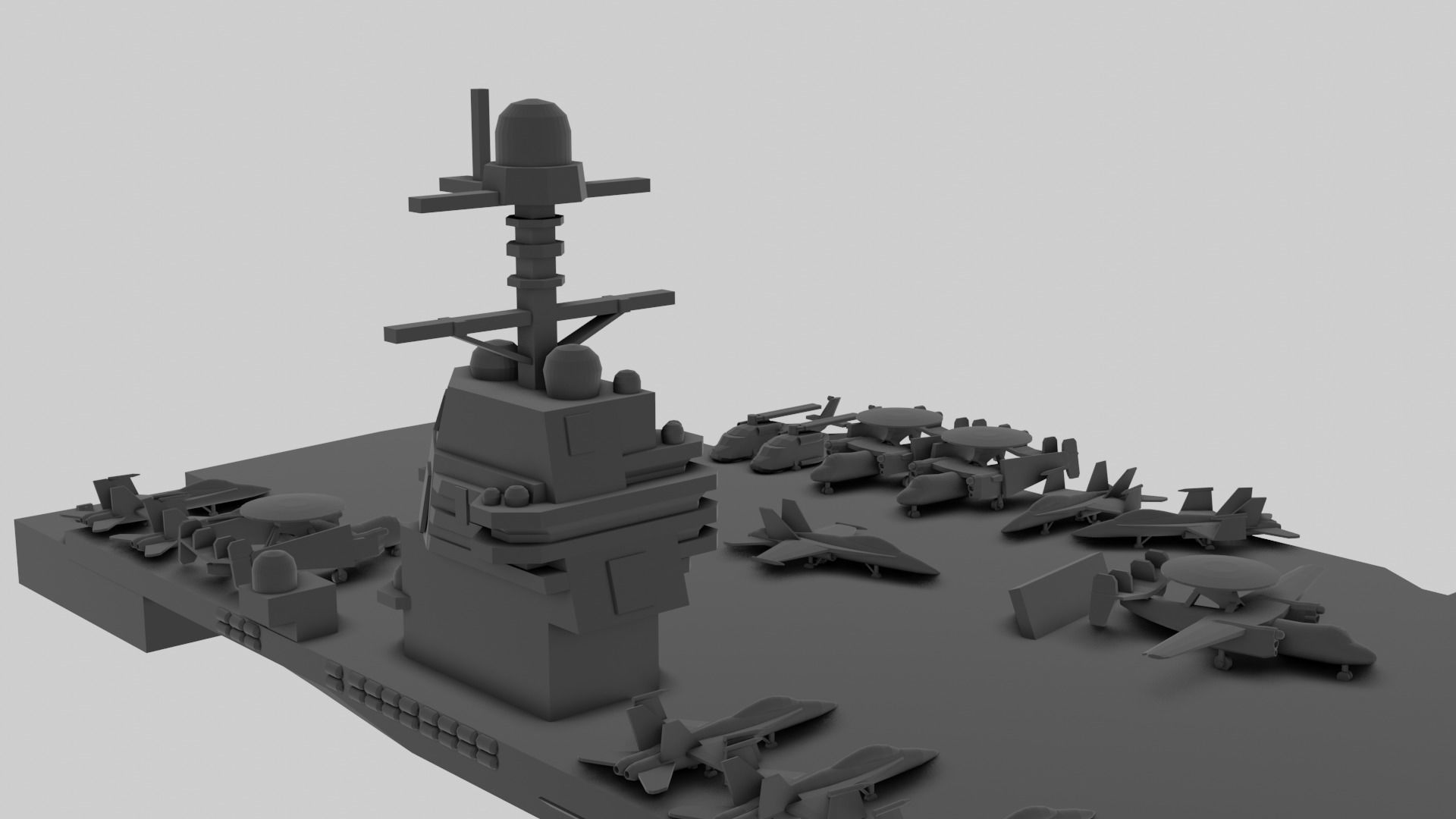 USS Gerald R Ford - Model for small scale printing 3D print model_5