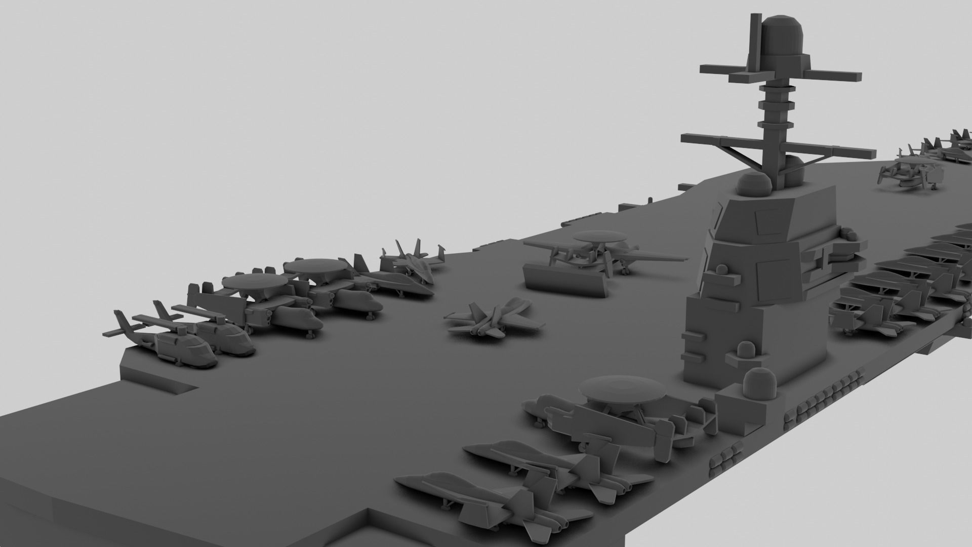 USS Gerald R Ford - Model for small scale printing 3D print model_6