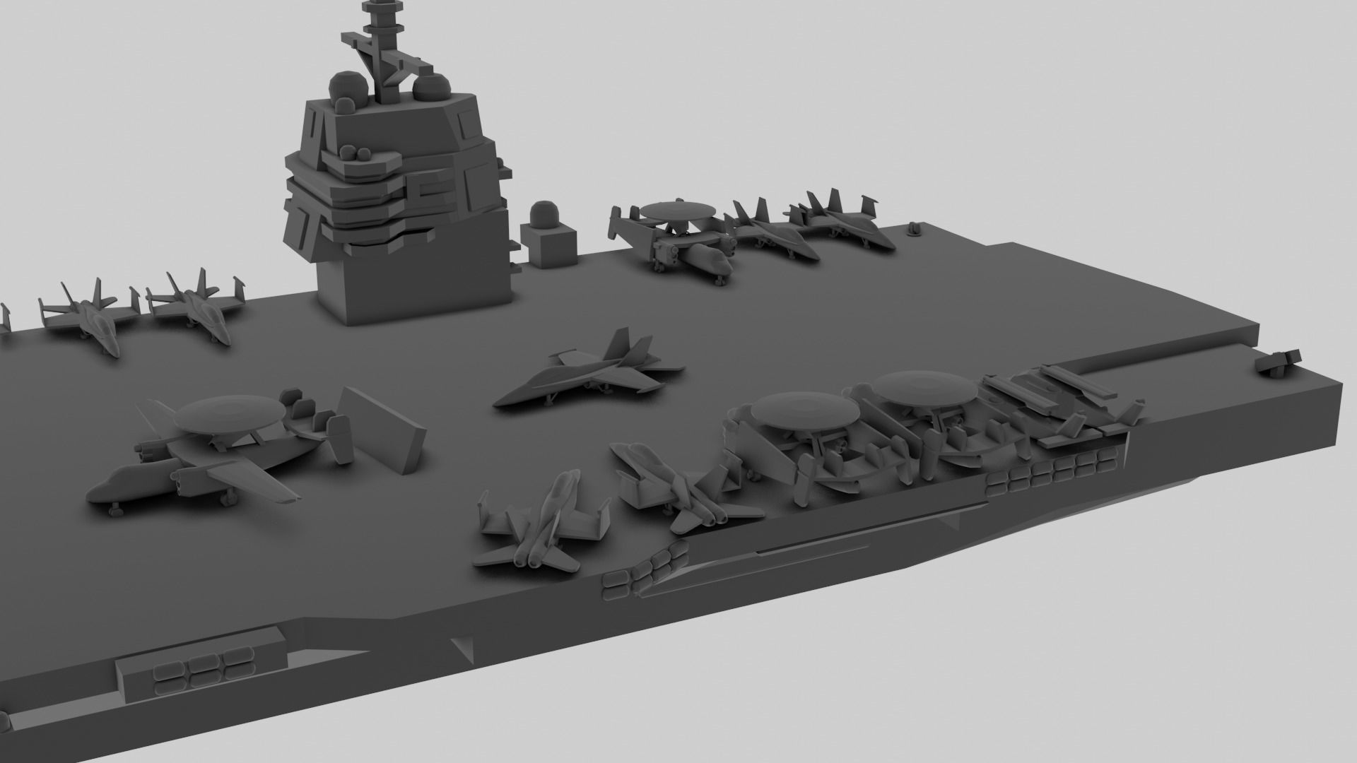 USS Gerald R Ford - Model for small scale printing 3D print model_8