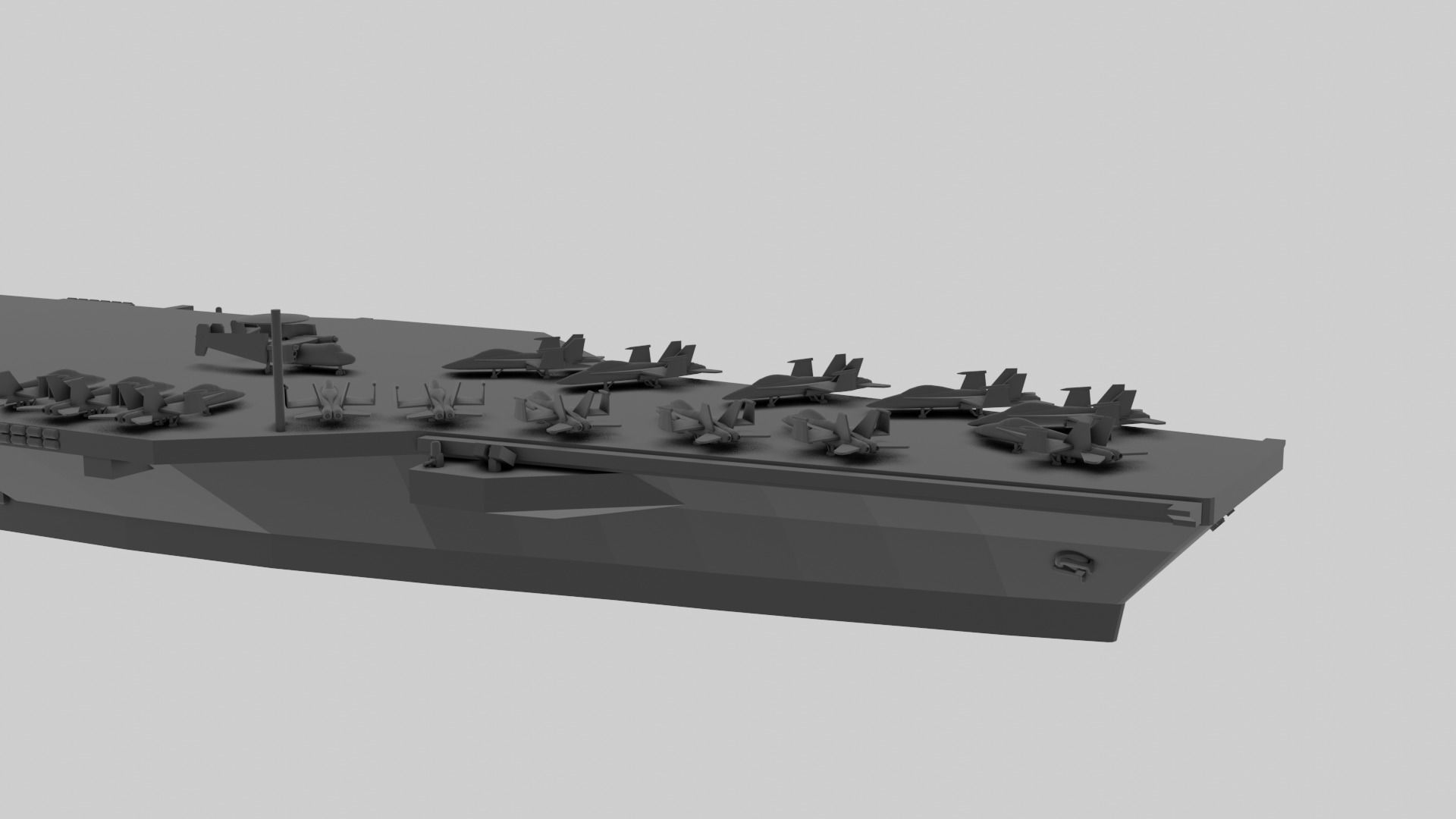 USS Gerald R Ford - Model for small scale printing 3D print model_2