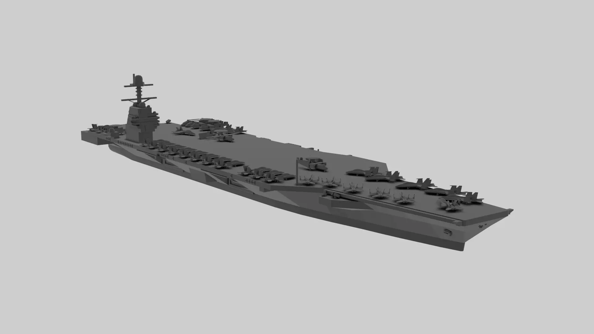 USS Gerald R Ford - Model for small scale printing 3D print model_0