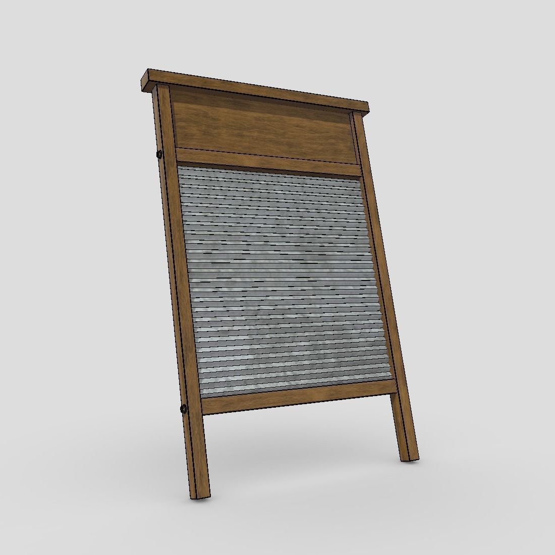 Washboard Low-poly 3D model_2