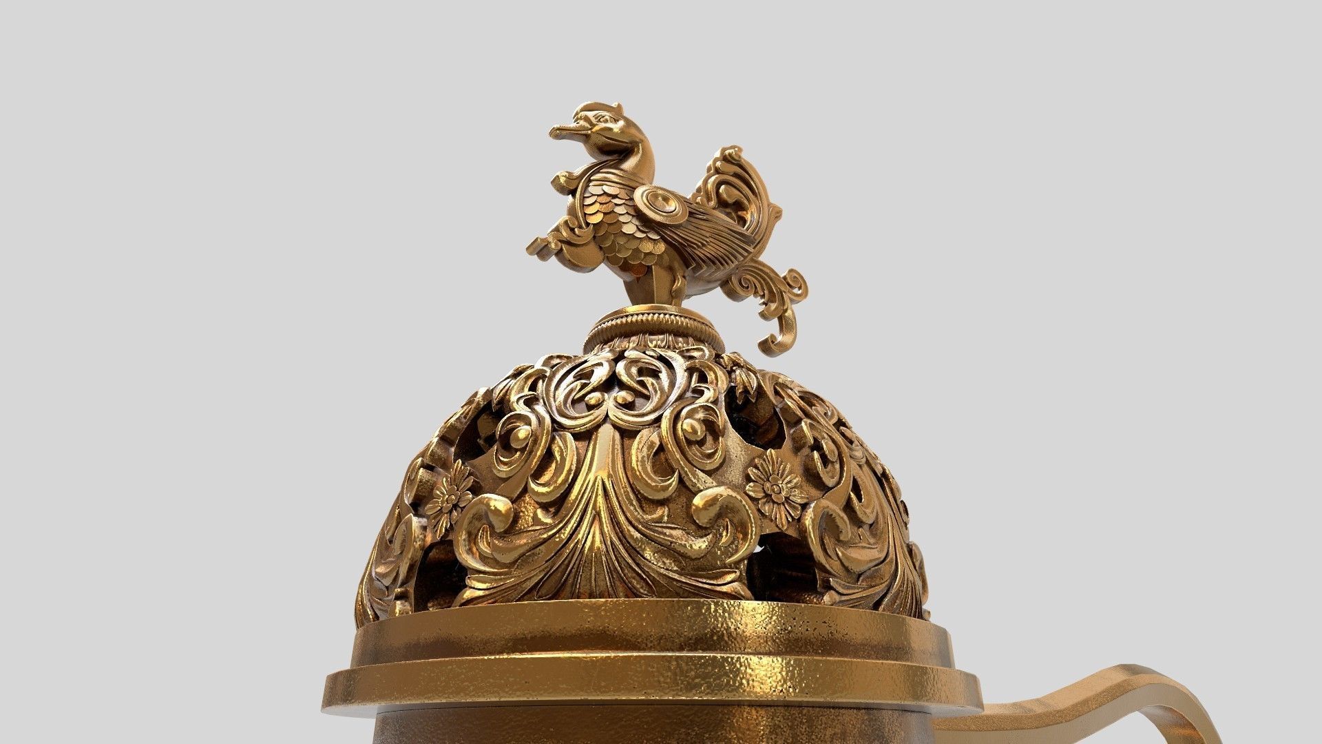 benzoin resin guggal dhoop sambrani stand 3D model_16