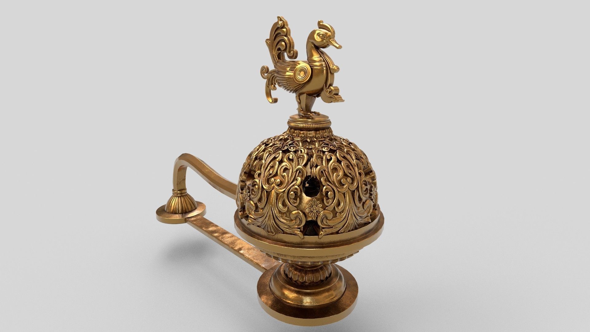 benzoin resin guggal dhoop sambrani stand 3D model_12