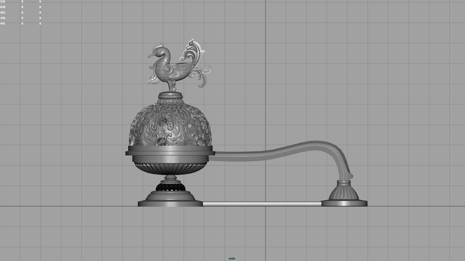 benzoin resin guggal dhoop sambrani stand 3D model_2