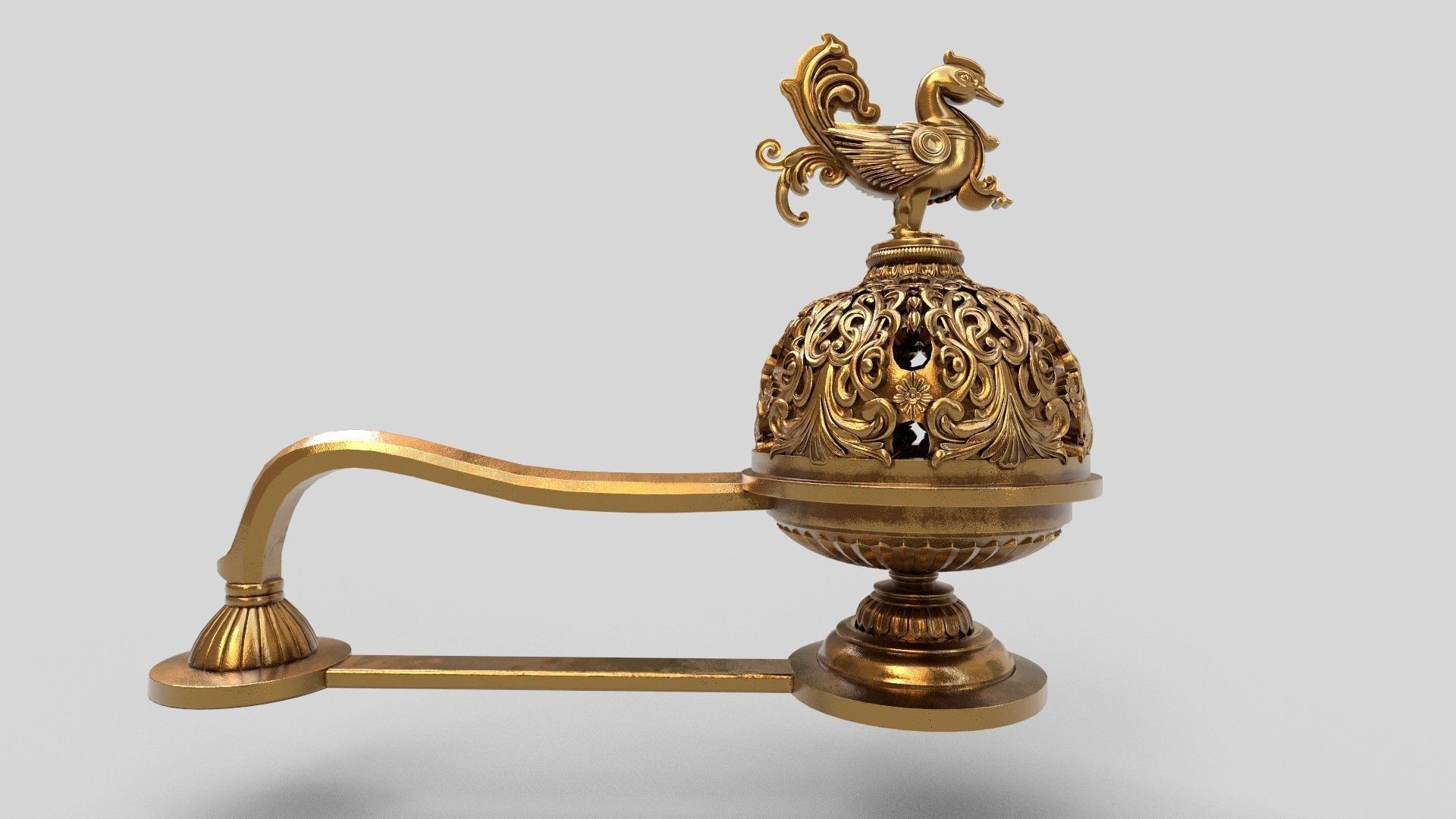 benzoin resin guggal dhoop sambrani stand 3D model_13