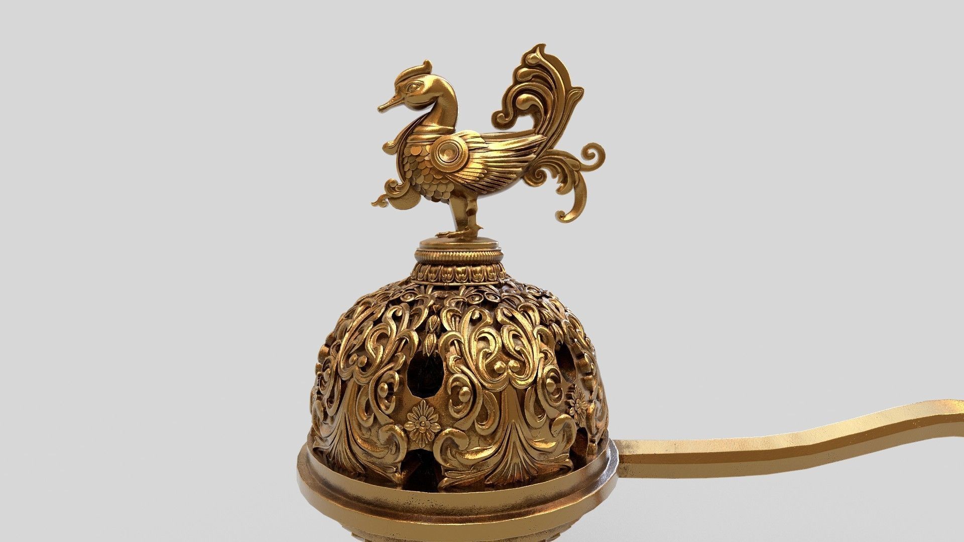 benzoin resin guggal dhoop sambrani stand 3D model_9