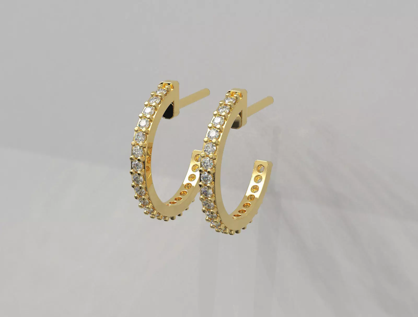 15mm Diamond Hoop Earring 3D print model