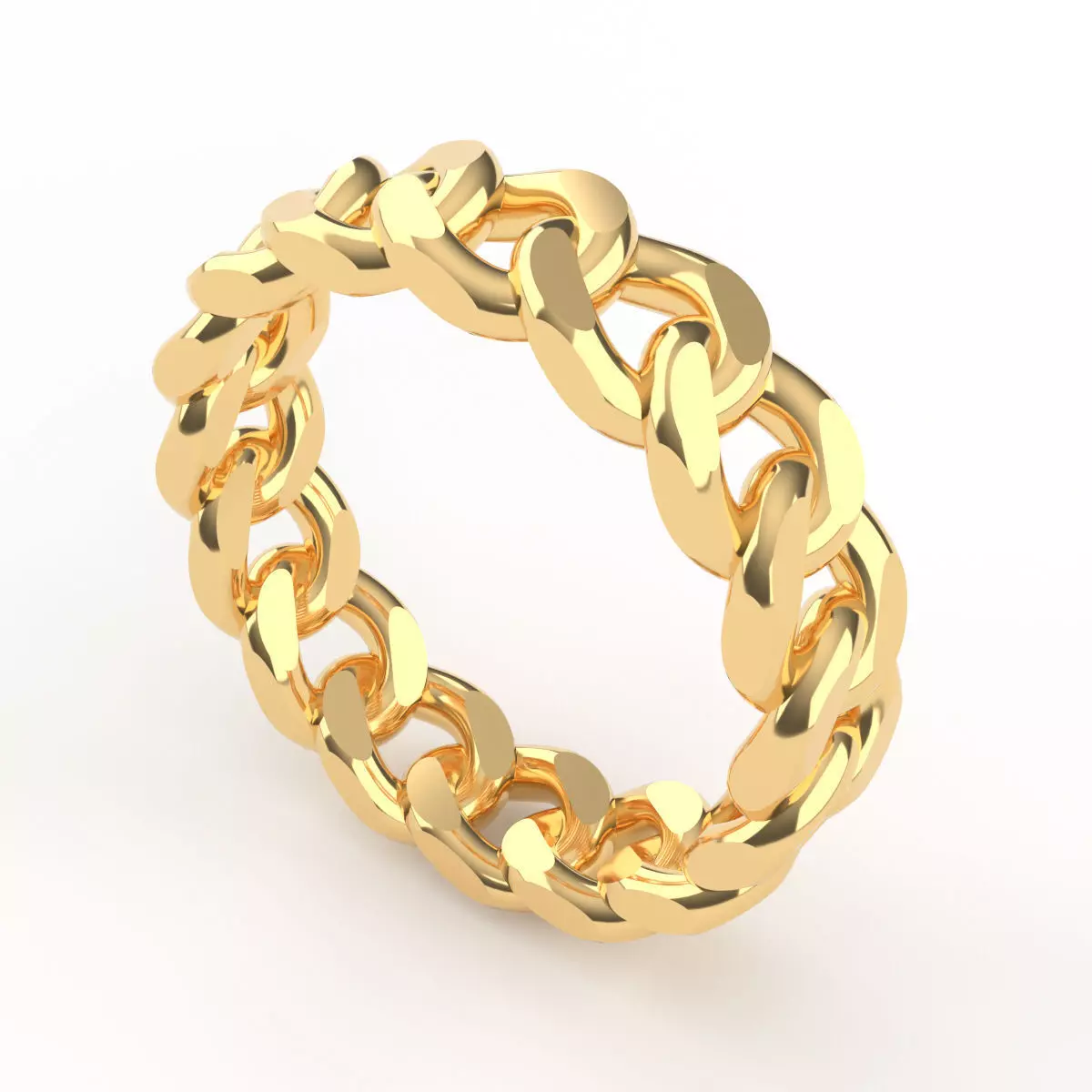 cuban chain ring 3D print model_0