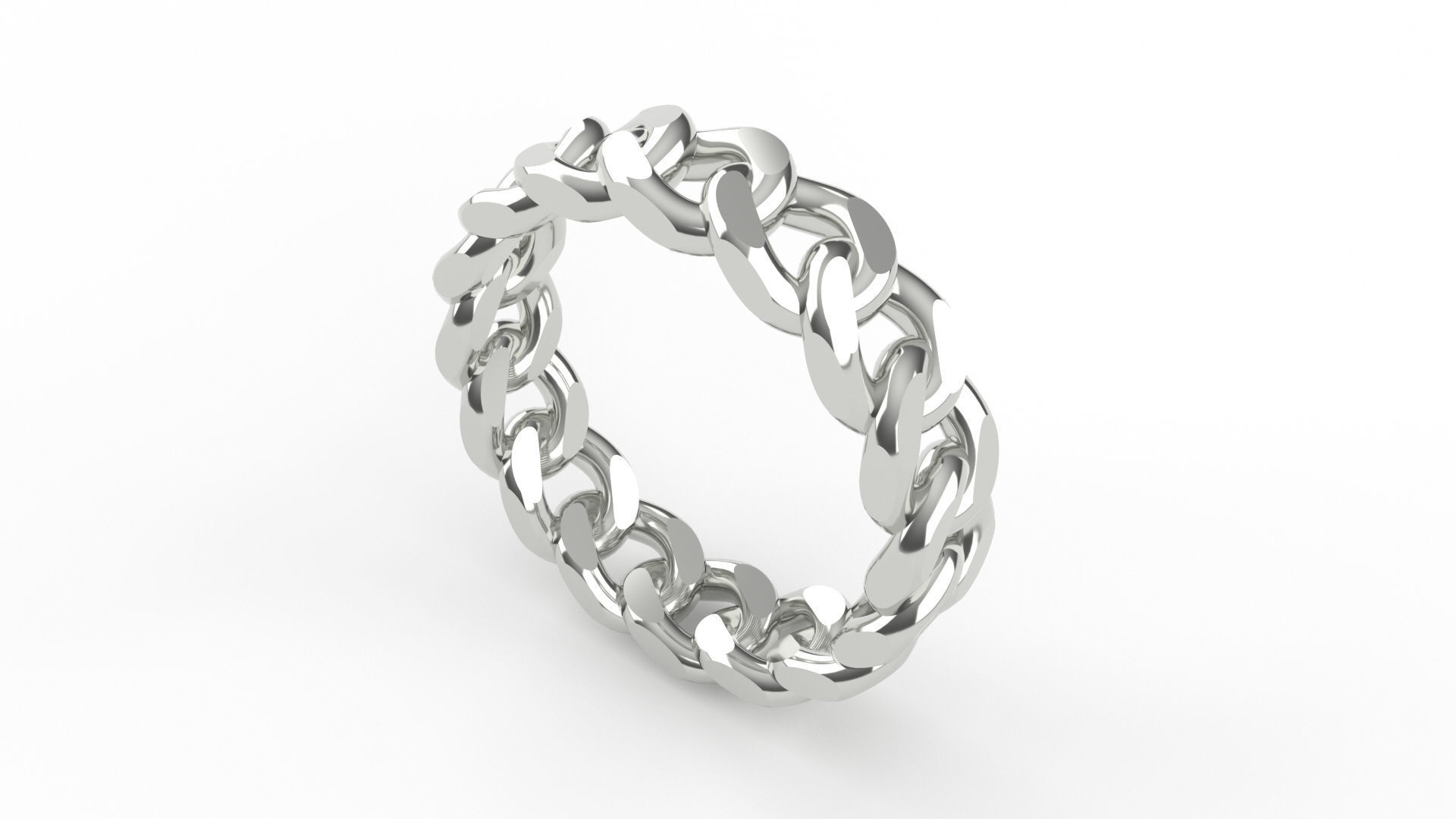 cuban chain ring 3D print model_1